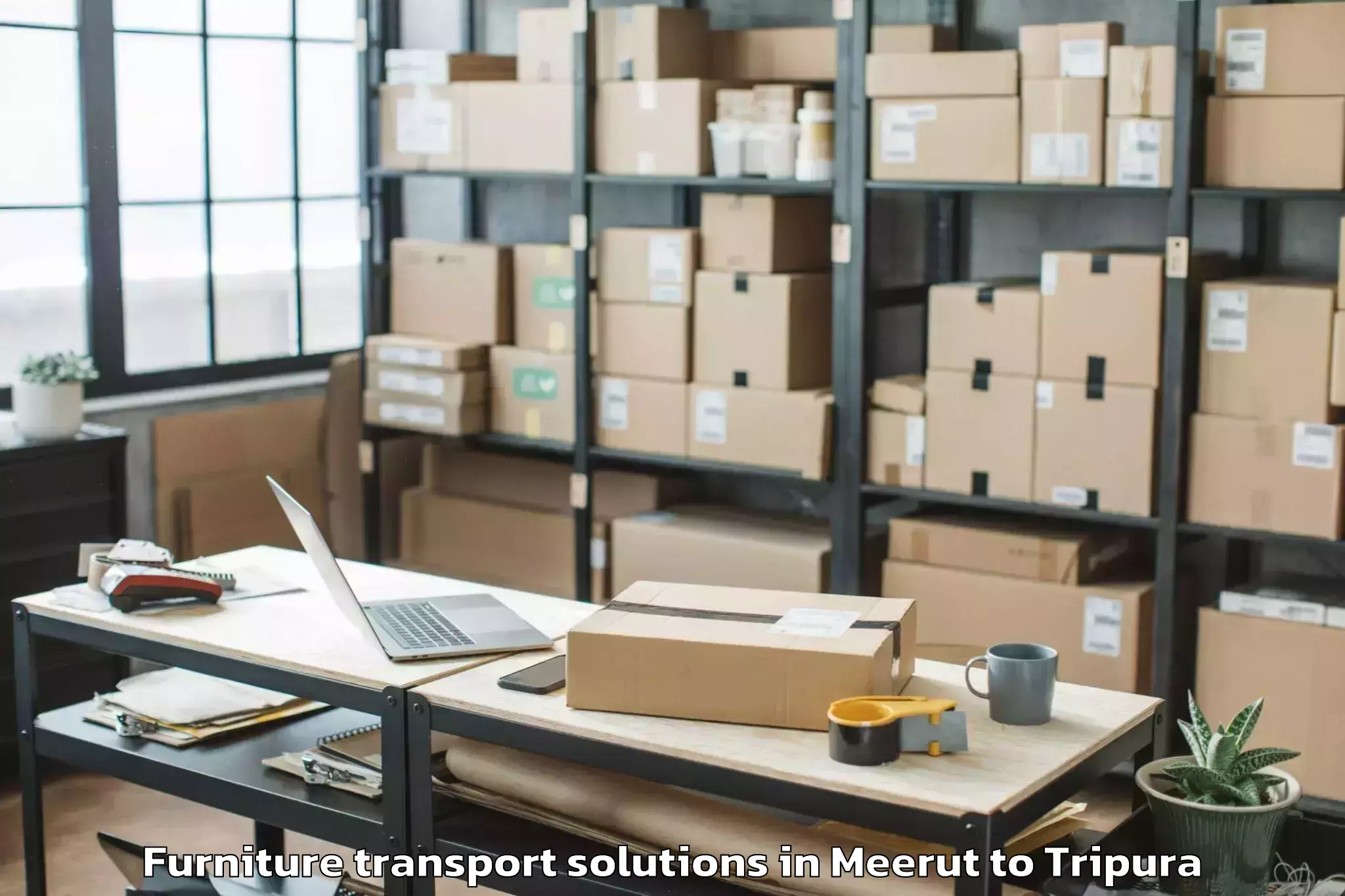 Get Meerut to Jampuijala Furniture Transport Solutions